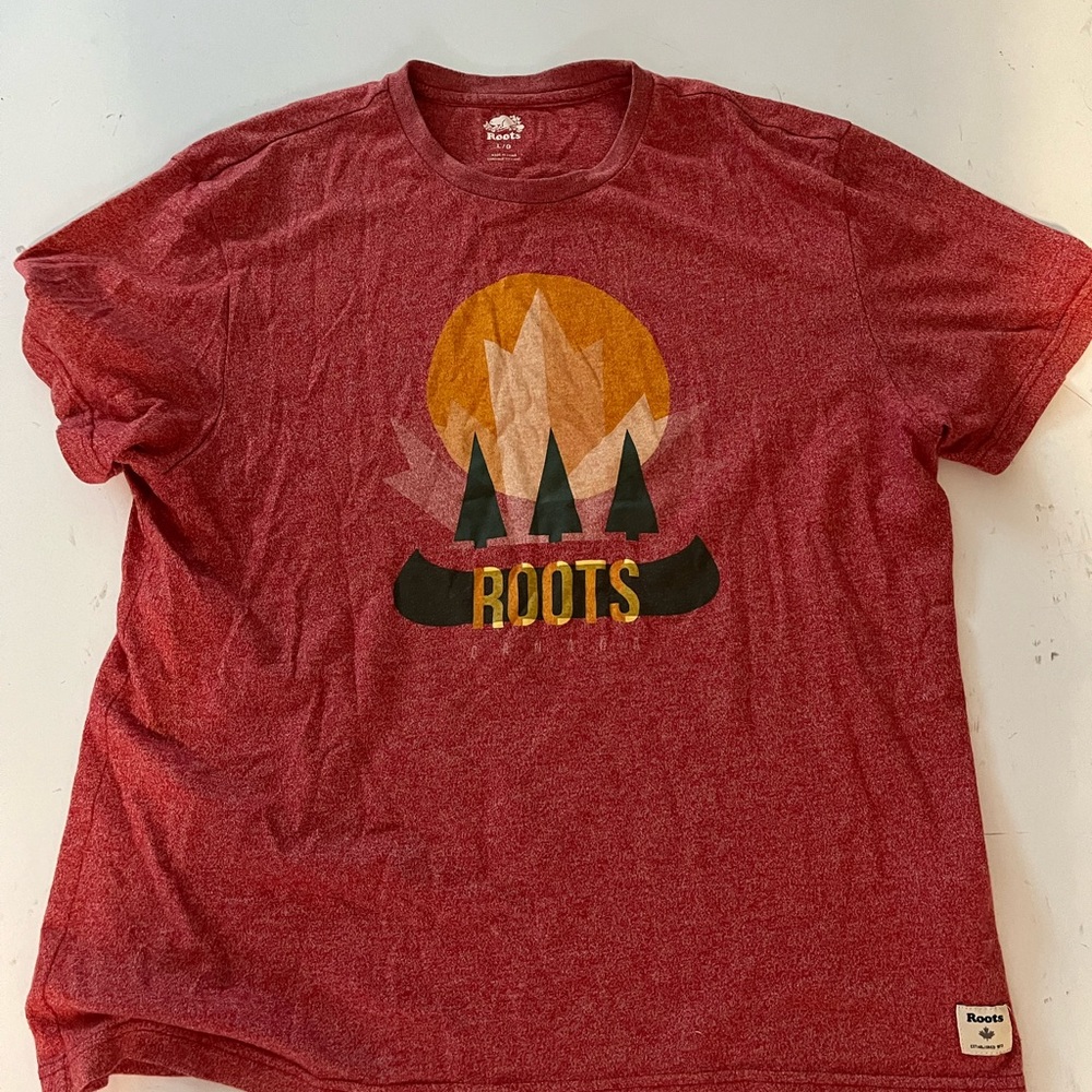 Retro Roots Mens Canada Tshirt Large Red